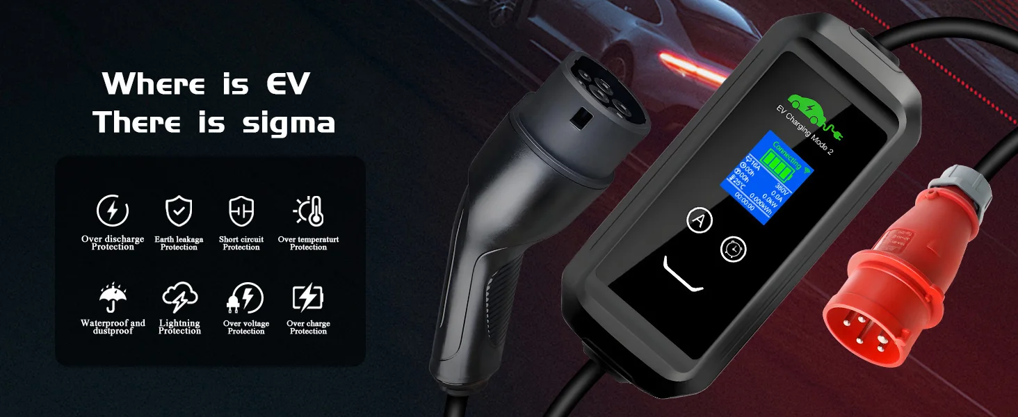 Chiefleed EV-Ladegerät 16A 11KW Typ 2 Ladestation mit Zeitverzögerung 1-15 Stunden Speicherfunktion für Elektrofahrzeuge Gesamtlänge 10M – Detail 1