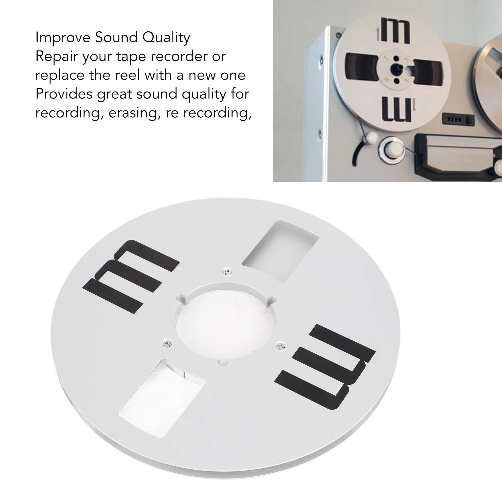 بكرة تناول شريط الصوت 1/4 10.5 بوصة بكرة شريط فارغة تحسين جودة الصوت سبائك الألومنيوم 4 ثقوب لأشرطة 1/4 بوصة #1