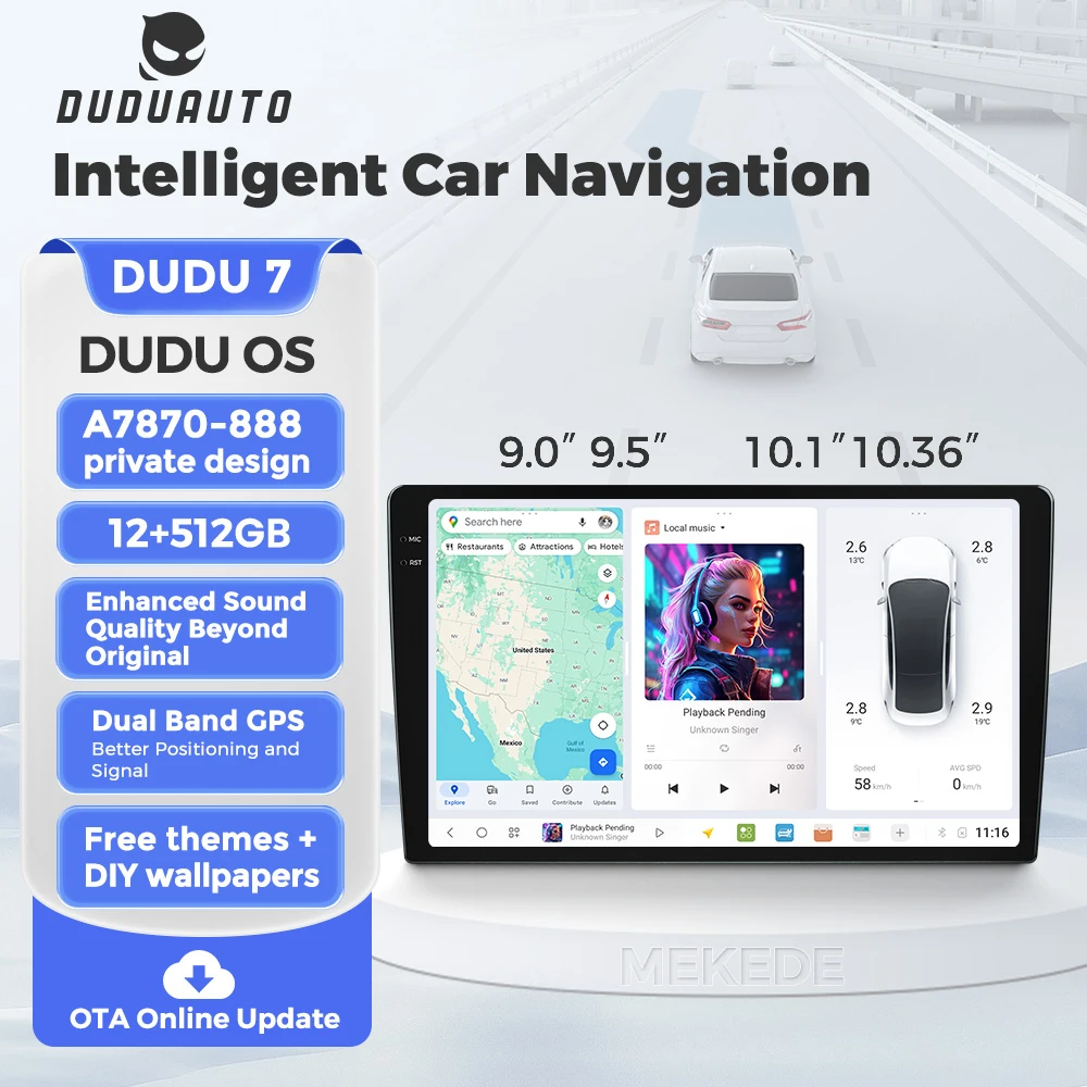 DUDUAUTO Android all in one Car Radio Universal For Toyota Volkswagen Hyundai Honda Nissan Benz Multimedia Stereo Receiver GPS