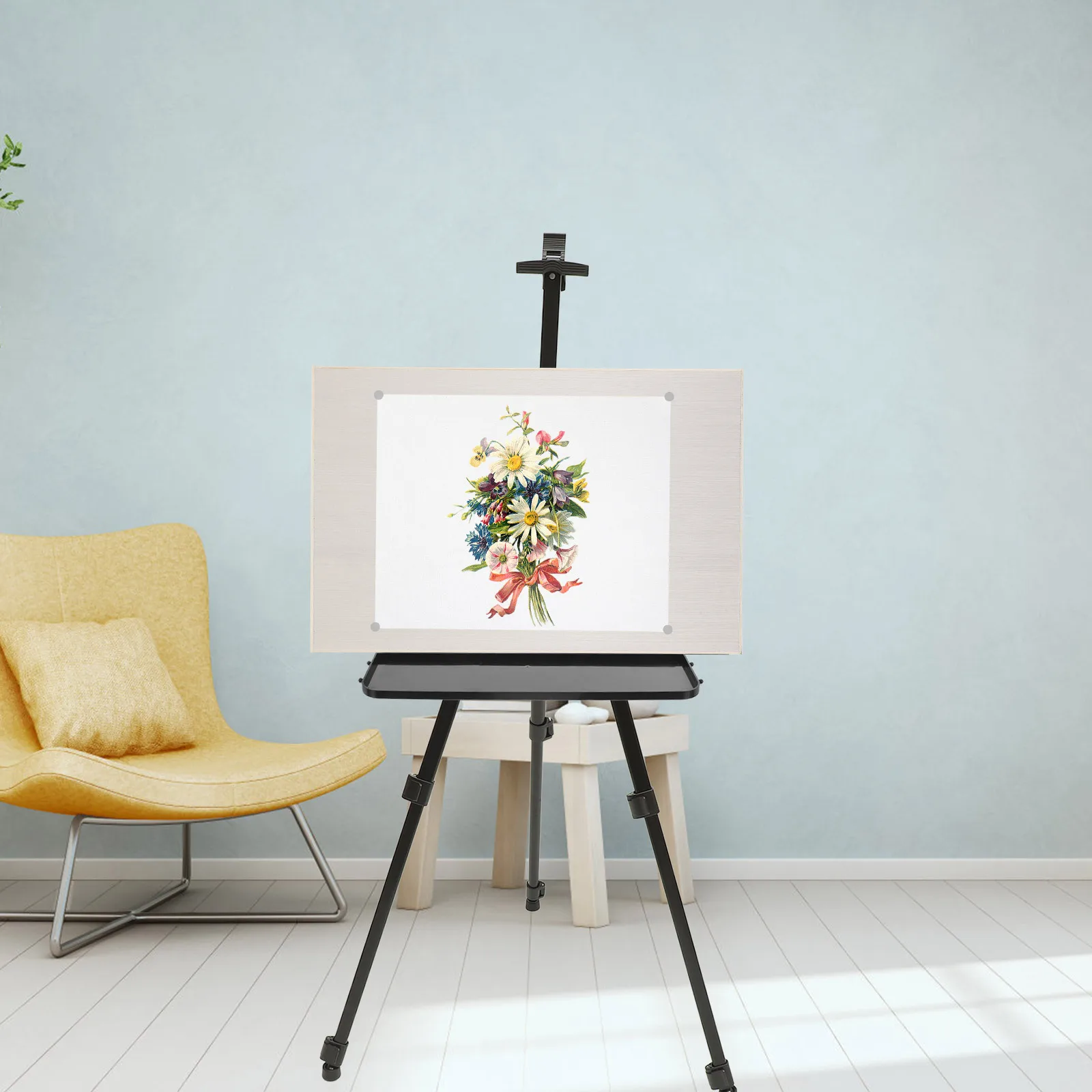 Detachable Easel Tray for Foldable Easel Stand Plastic Painting Tools Storage Shelf Clip-on Attachment Compatible with Most