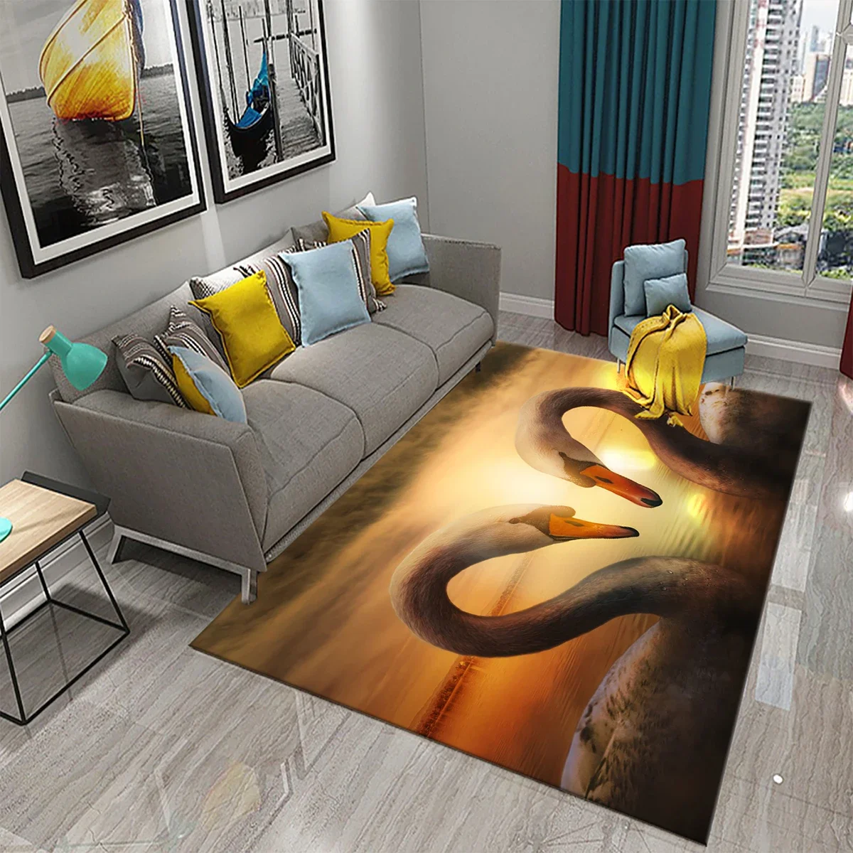 3D милый белый ковер в виде лебедя, романтический ковер для детей, спальни, гостиной, ванной комнаты, нескользящий мягкий ковер, коврик с изображением животных, домашний декор