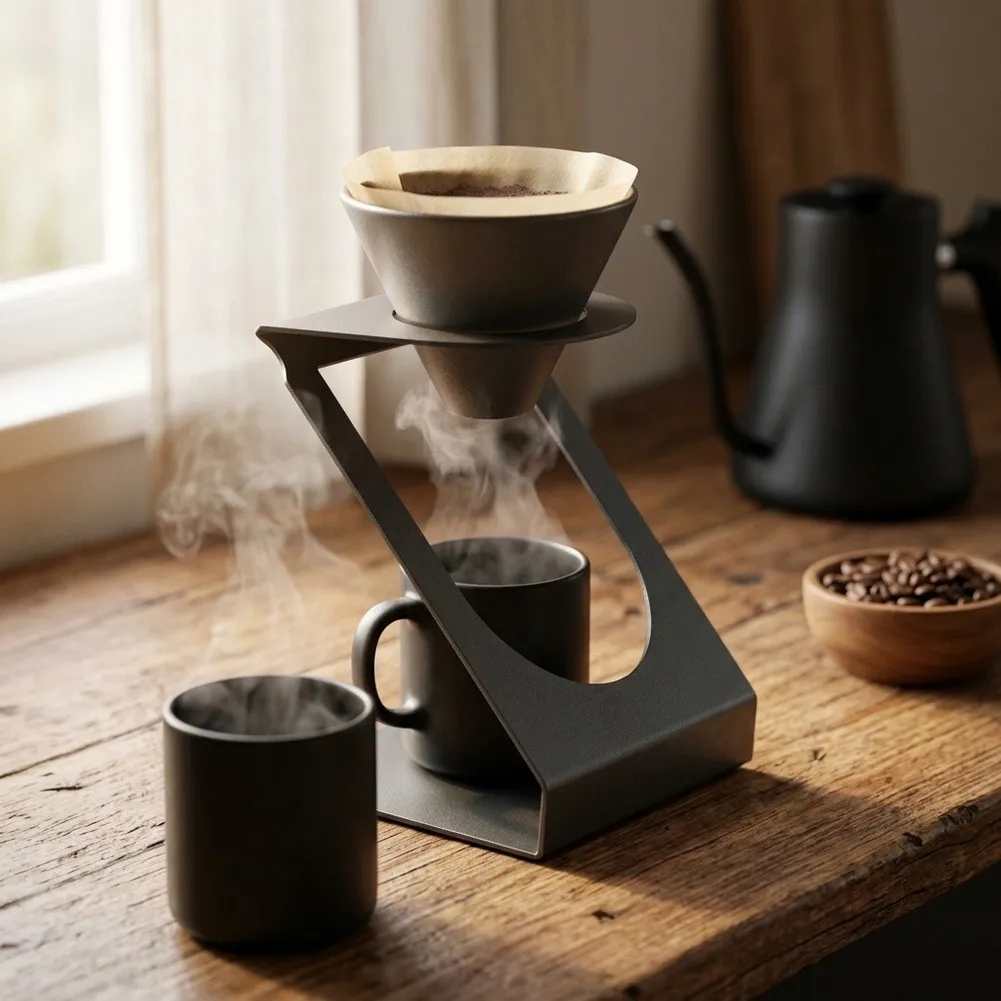 Stainless Steel Z-Shaped Coffee Dripper Holder Designed for Stable Support During Hand-Poured Brewing at Home or Cafe
