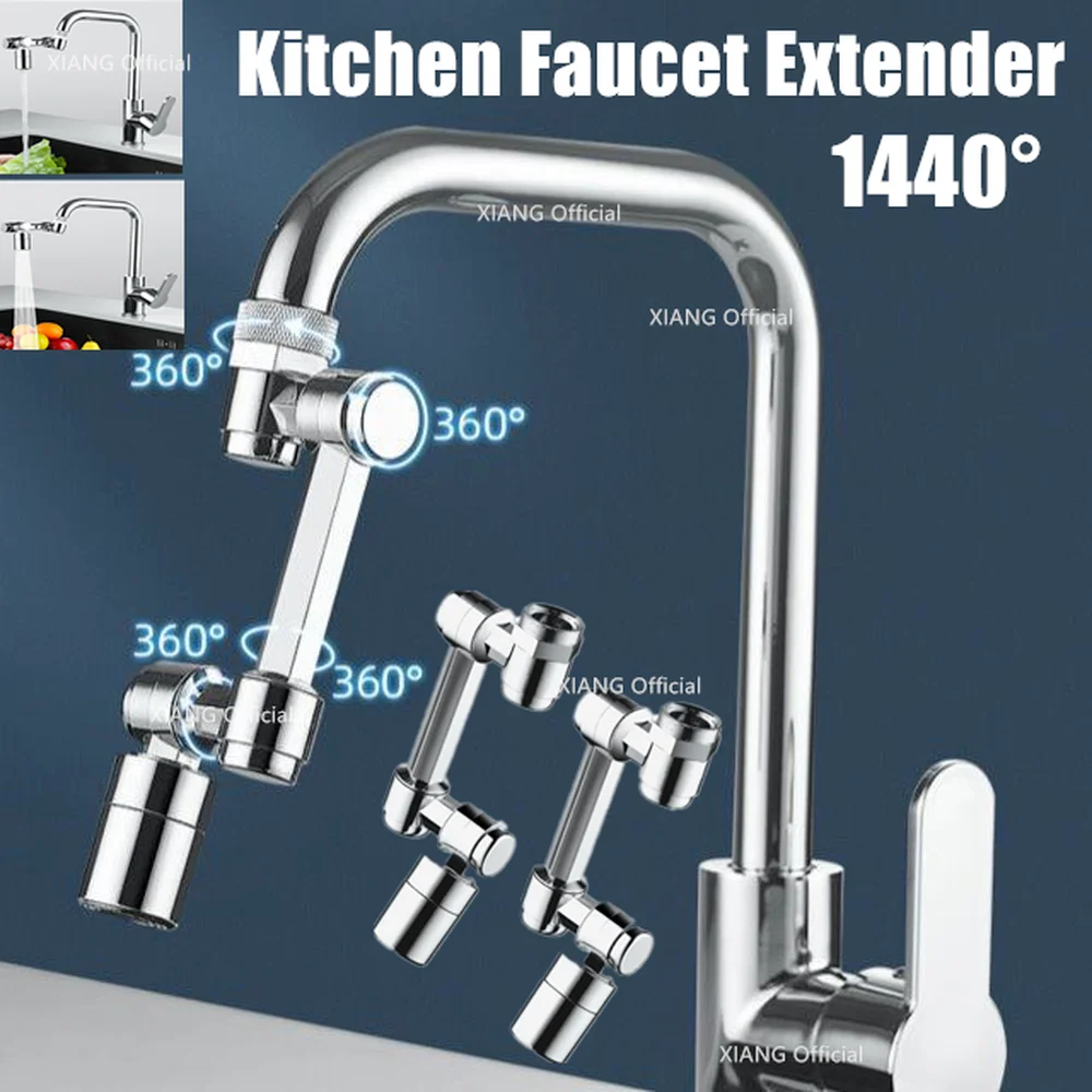 1440° Rotatable Faucet Extender Spray Head Anti Splash Filter ABS Tap Kitchen Faucets Water Saving Nozzle Sprayer Universal