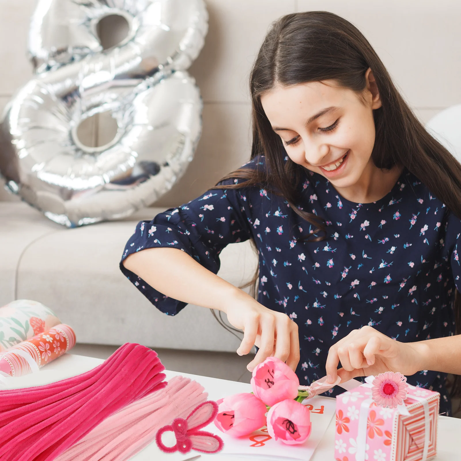 

Twist Bar Chenille Sticks Fuzzy Craft Pipe Cleaners Flowers Tutorial Stems Holiday Decorations DIY Projects Portable Design