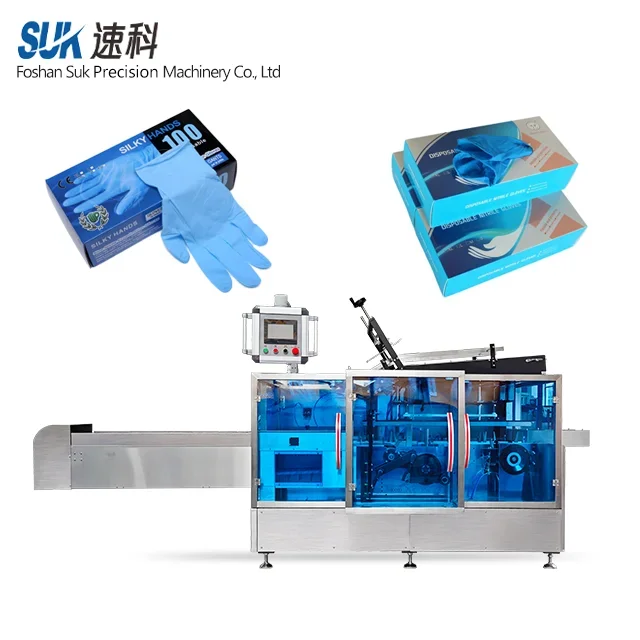 Full Automatic Small Horizontal Surgical Face Mask Bottle Paper Cartoning Gloves Sealed Carton Box Packing Machine