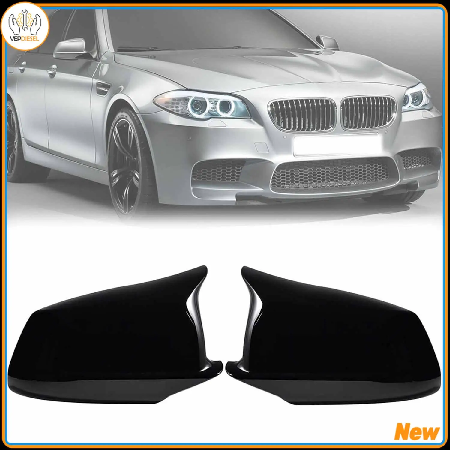

2pcs New Mirror Cover Cap For BMW F10 F11 535i 550i 530d 528i Pre-LCI 2011-2013 M5 10-2013 51167216369 51167216370 Car Parts