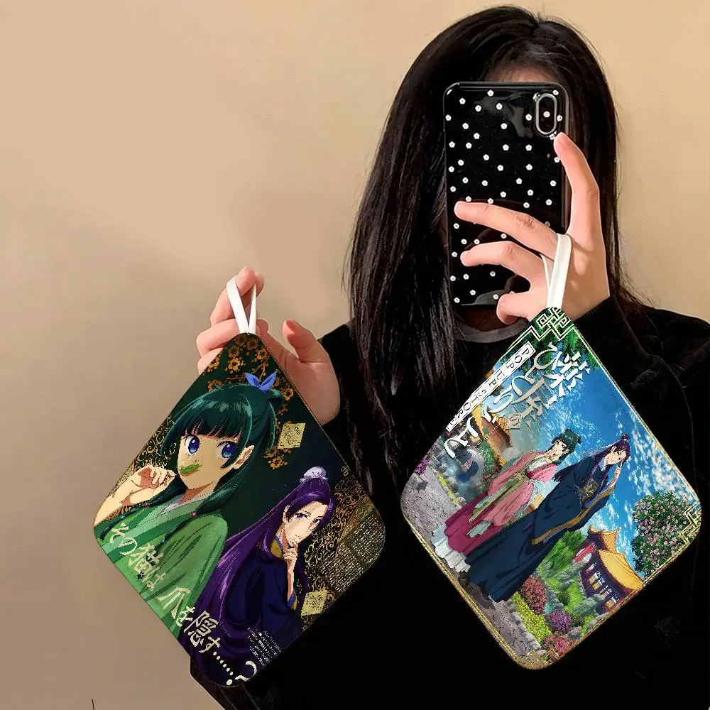Anime The Apothecary Diaries Polyester Cotton Hanging Kitchen Towel, Skin Friendly Hand Wiping Towel for Hotel Cafe Household