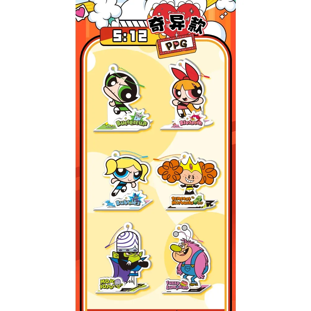 Kayou حقيقية الفتيات Powerpuff الكرتون ACG حامل نموذج كلاسيكي كوميدي الرسوم المتحركة شخصية الاكريليك سطح المكتب زخرفة اللعب الهدايا