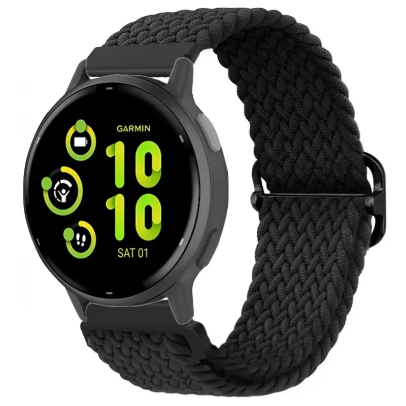 22 20mm Nylon Strap for Garmin Forerunner 965 265 255 55 645 245 165 Elastic Bracelet for Garmin Vivomove Trend/Move Trend Belt - Image 3