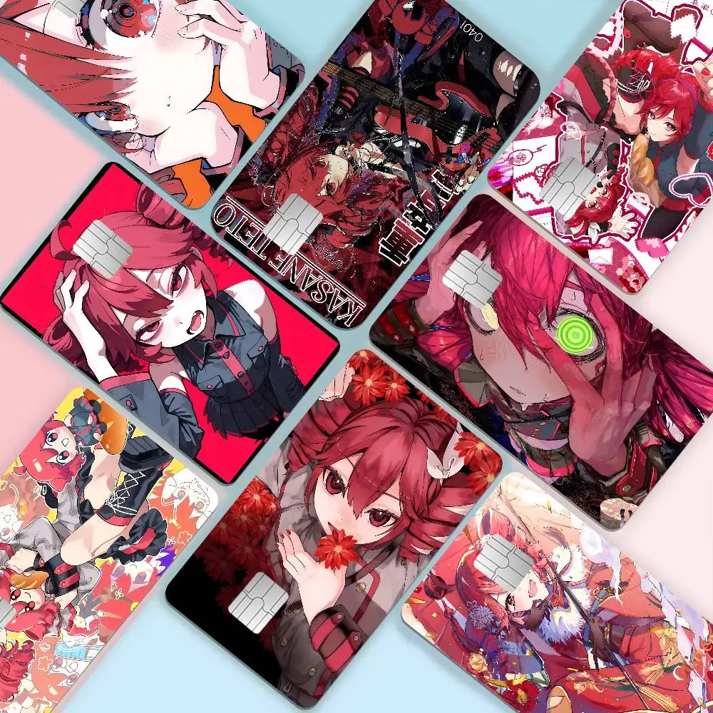 1pc Popular Virtual Singer Kasane Teto Game Anime Sticker Film Skin Cover Case for Small Large No Chip Debit Credit Card Front