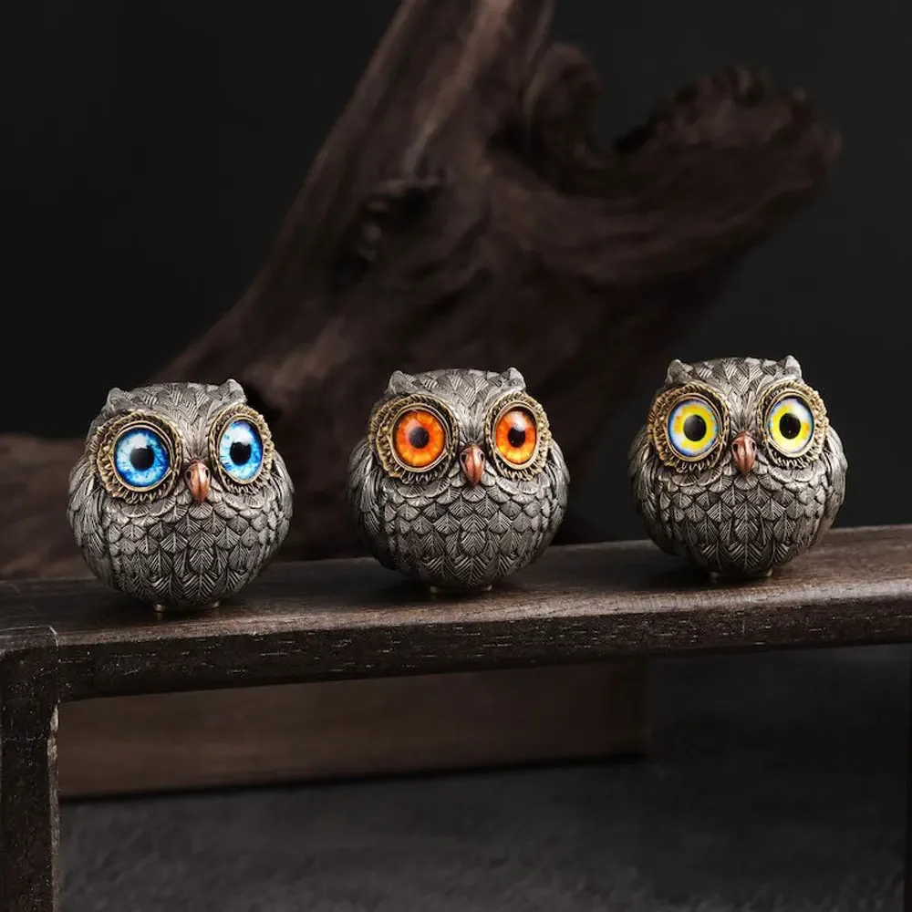 SO Cute Owl Statue - Lucky Owl Guardian - Resin Animal Figurine Home Decor view 5