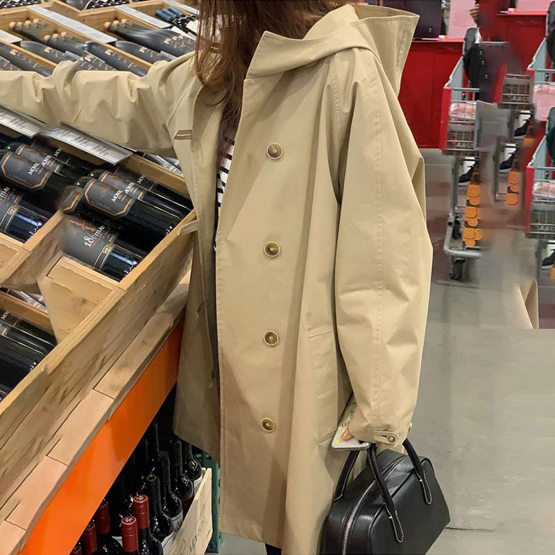 Casual trench coat women's Korean version loose 2026 new spring and autumn coat small medium and long high-end sense