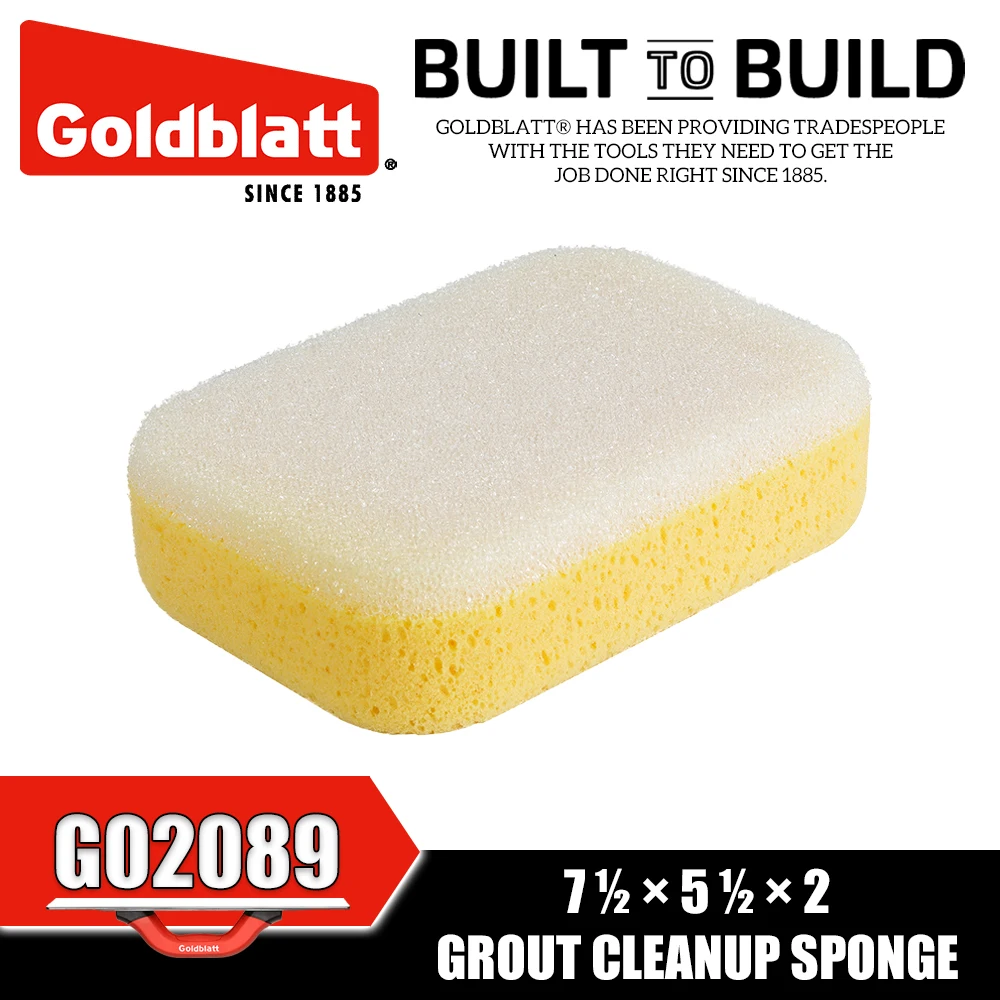 GOLDBLATT G02089 7 ½ × 5 ½ × 2 Grout Cleanup Sponge Household Cleaning Supplies
