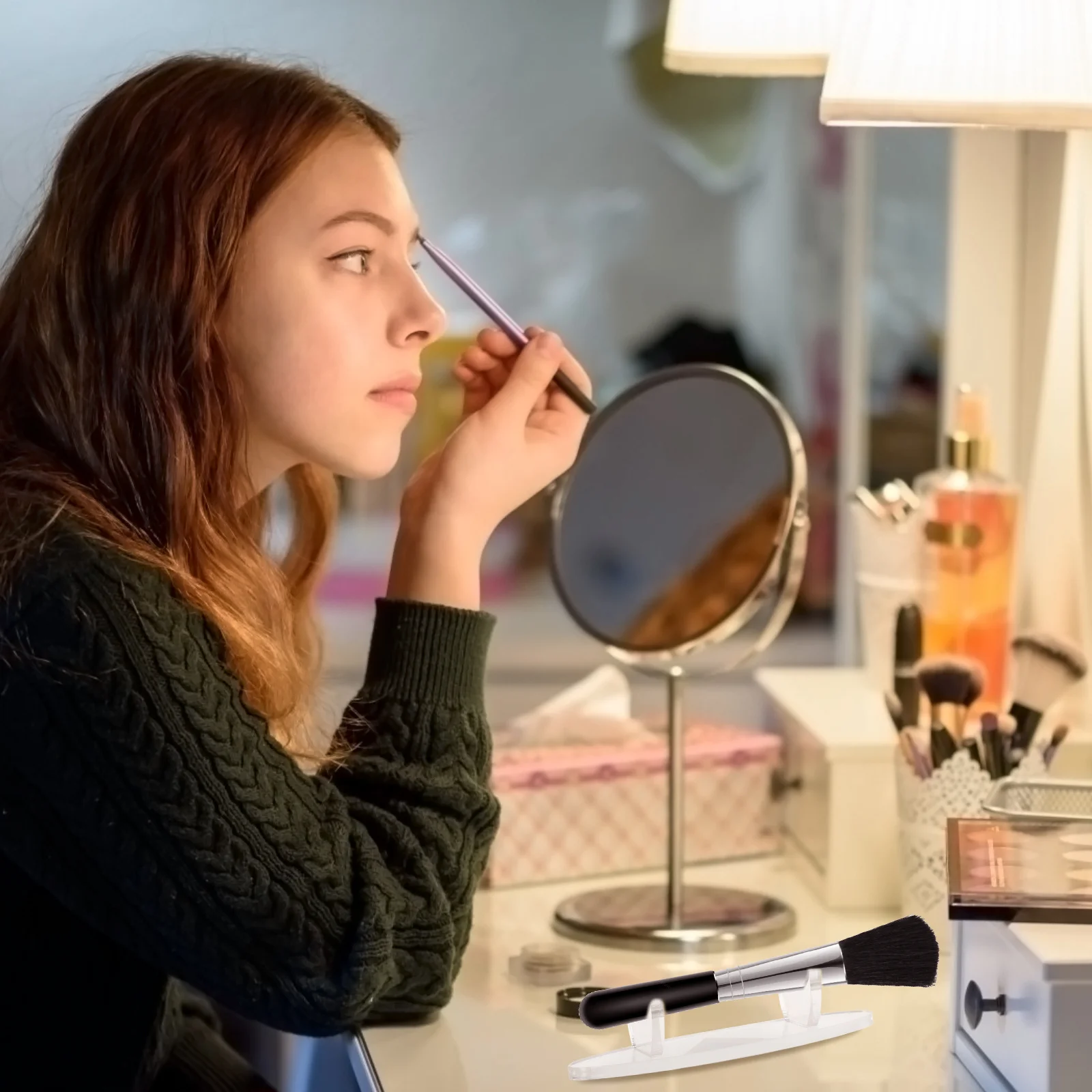 

1Pcs Acrylic Eyebrow Pencil Rack Sturdy Desktop Storage Rack for Makeup Brushes Eyeliner Display Retail Shop Display Stand