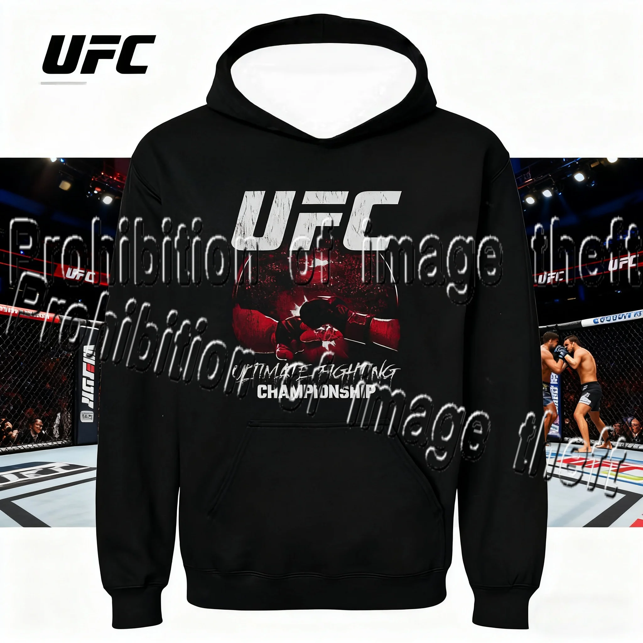 

25/26 Autumn/Winter Hot Selling New UFC Fighting Boxing Hoodie Men's Sports Fitness Daily Outdoor Show Personalized Sports Coat