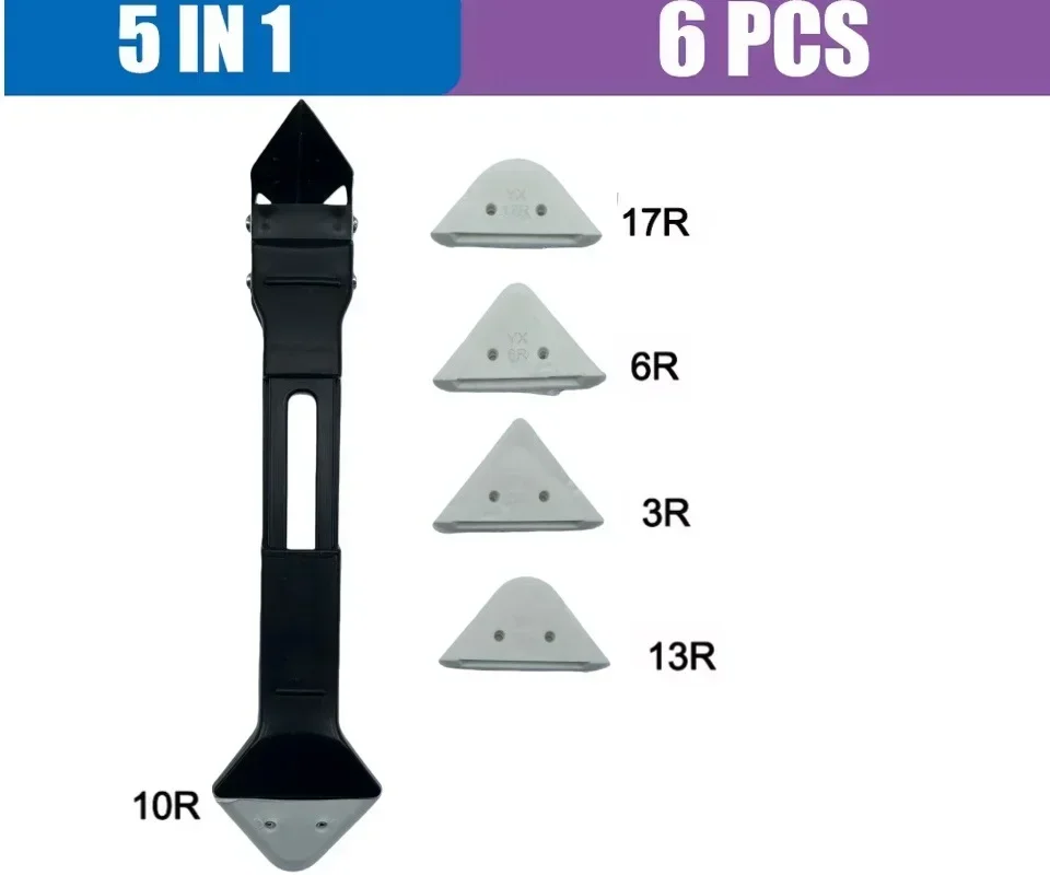 5-in-1 Silikonschaber-Set zur Entfernung von Dichtungsmasse, Glättungswerkzeug, Fugenmörtel-Set, Handwerkzeug-Set zur Entfernung von Bodenflecken – Detail 6