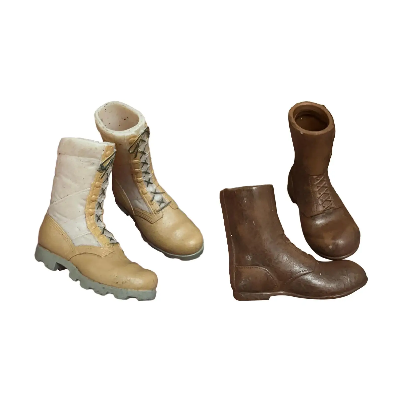 1:6 Scale Doll Boots for 12'' Action Figures - Mid Calf Work Footwear