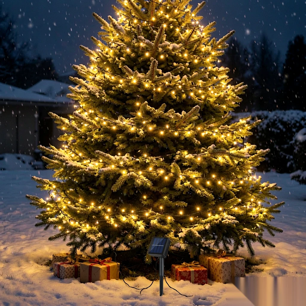 Solar String Lights Outdoor Waterproof, Warm White LED Landscape, for Garden Lawn Yard Pathway Holiday Party Christmas Decor