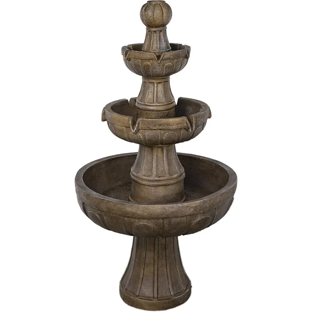 

Fountain, 45H 25W 25D, Stone Look， for Garden Patio Backyard Deck Home Lawn Porch House Relaxation Exterior Balcony