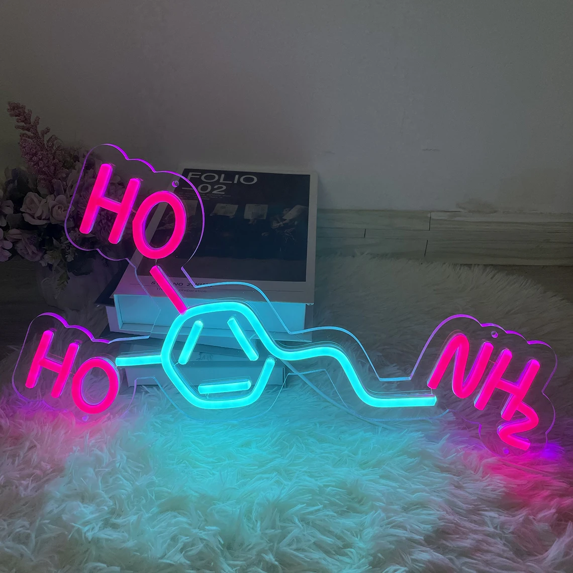 Imagem -03 - Chemical Formula Neon Light Sign Luz de Néon Personalizada para Enforcamentos Wall Art Decor Presente Personalizado