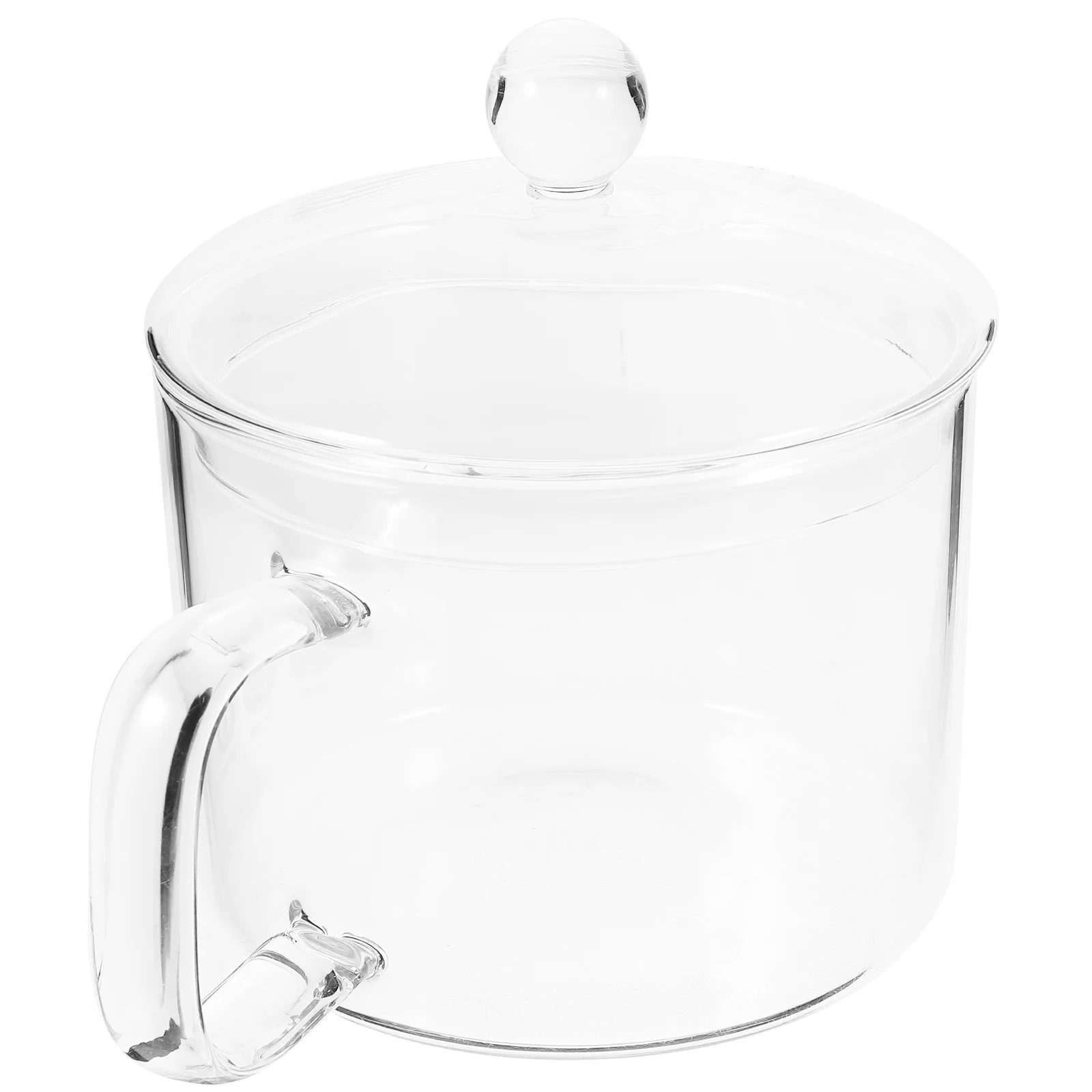 

Glass Stew Bowl Side Handle Heat Resistant Clear Cooking Bowl for Pasta Vegetable Soup Stewing Oven Proof Glass Cookware