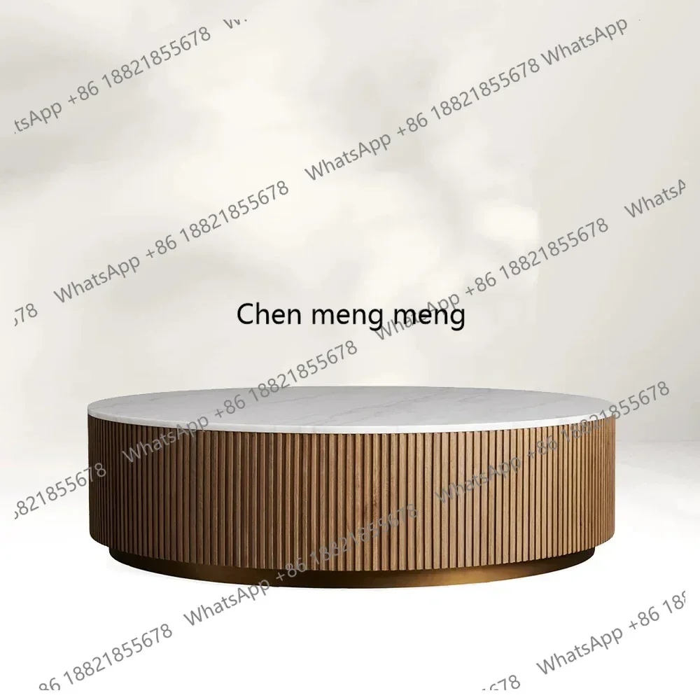 

Nordic Style Round Marble Coffee Table Modern Marble Living Room Home Storage Side Table