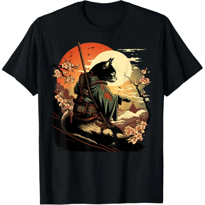 

Japanese art cat Ninja ukiyo-e anime style samurai T-shirt