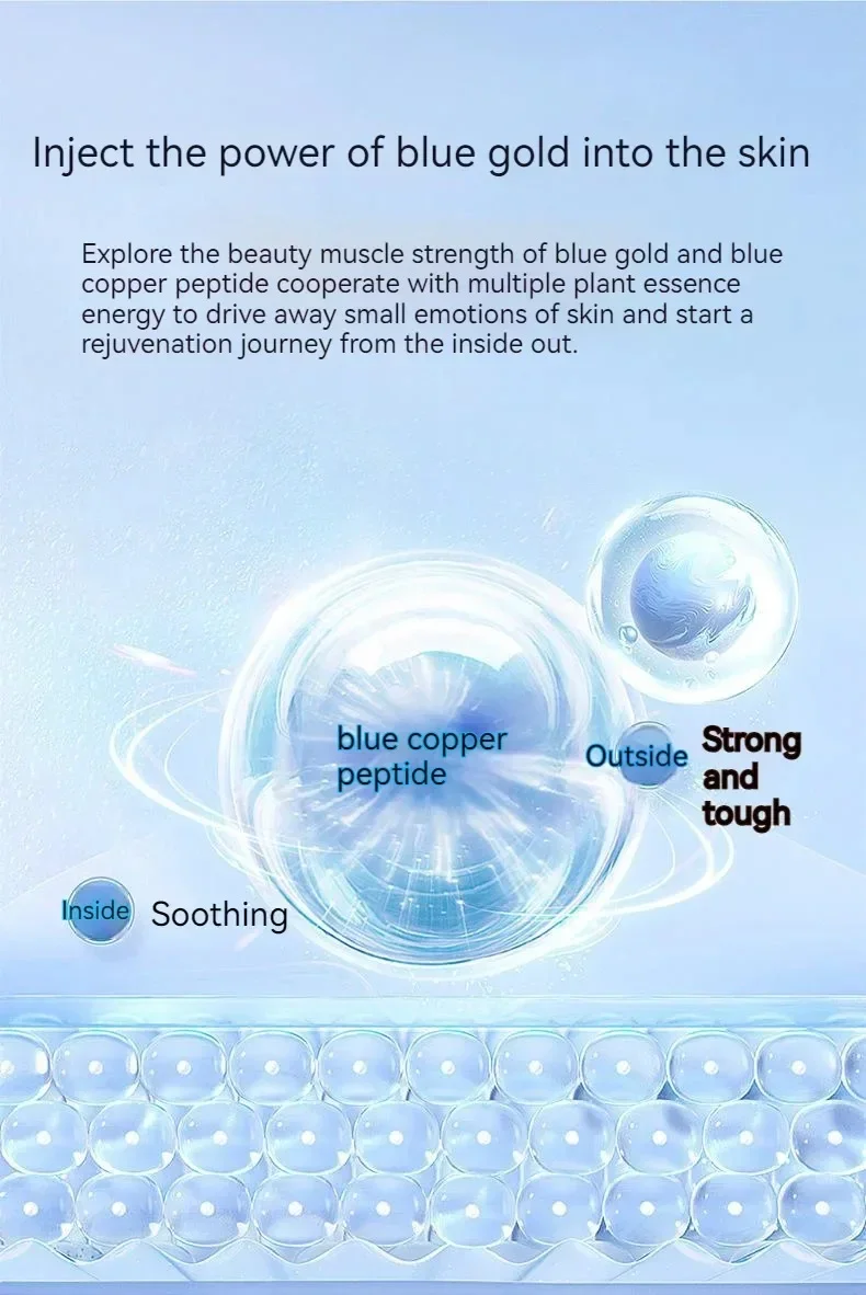 20pcs Blue Copper Peptide Freeze-Dried Powder Set Oligopeptide Anti Wrinkle Essence Shrink Pores Acne Treatment Skincare Serum