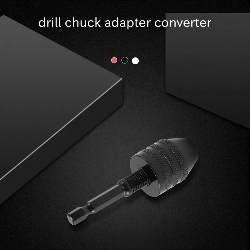 T61C_0.3-8mm 1/4 polegadas Mandril de broca sem chave Adaptador de broca de haste hexagonal preto