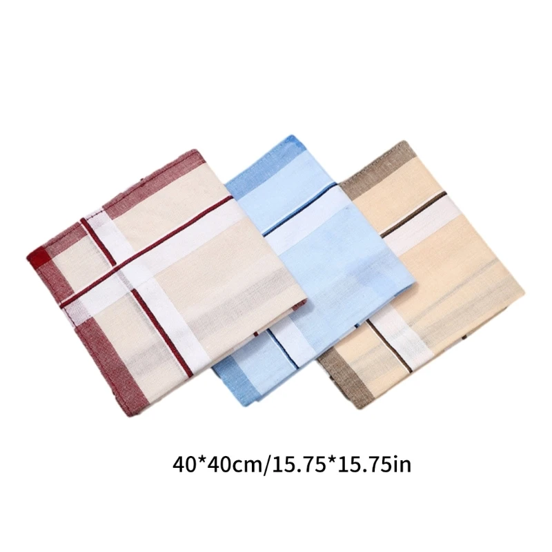 Stijlvolle zakdoek heren geruite zakdoeken 16x16inch grote bandana zakdoek met hoog absorptievermogen