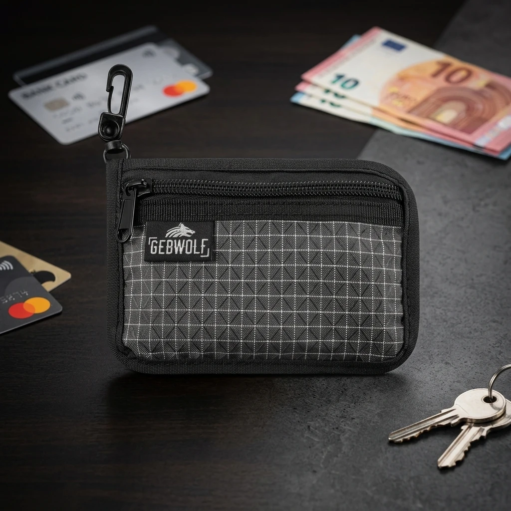 RFID Blocking Card Holder Multi Functional Waterproof Nylon for Travel Business Commute with Key Coin Pocket
