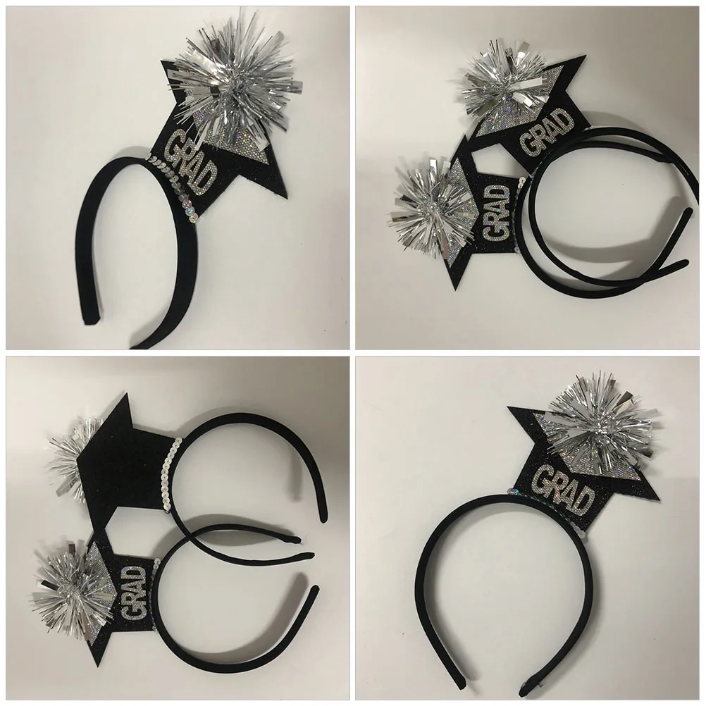 

4pcs Graduation Hair Hoops Durable Felt Plastic Headband Multi-Function Graduation Party Decorative Accessories For Adults