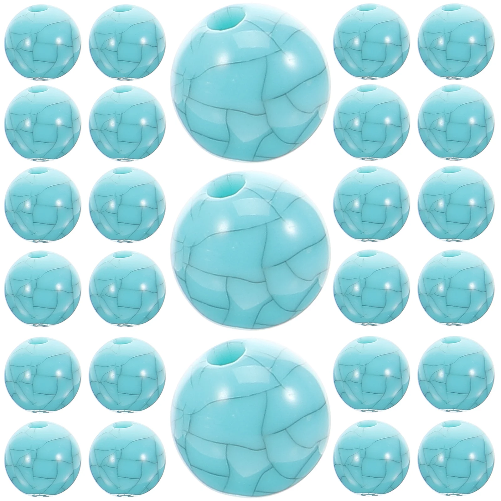 100Pcs Blue Turquoise Acrylic DIY Beads Delicate Loose Beads for Jewelry Making Bracelet Necklace Accessories Crafts Charms