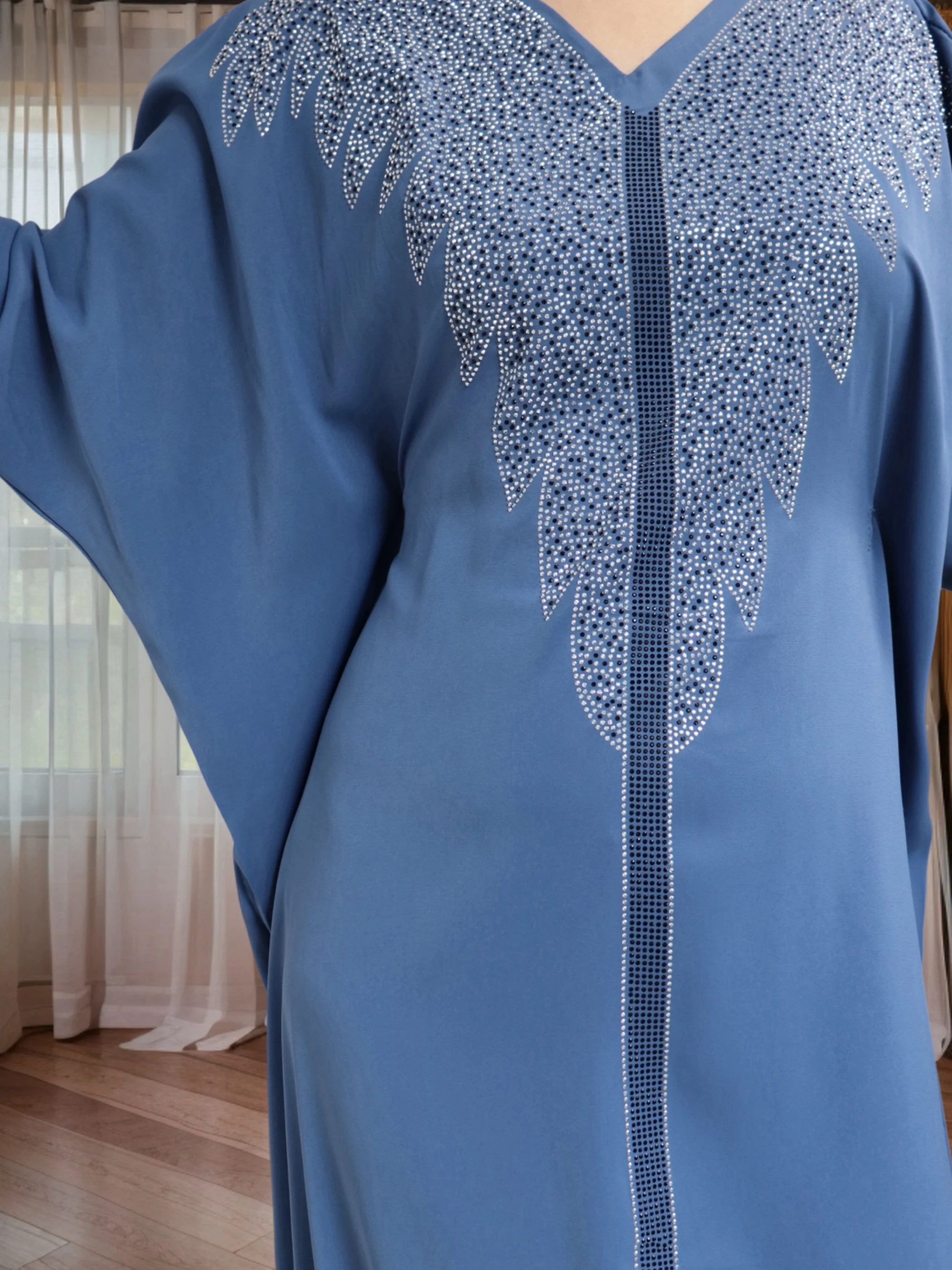 فستان سهرة Dashiki أنيق للنساء - فستان أنيق لحفلات الزفاف الأفريقية قفطان أنقرة من حجر الراين