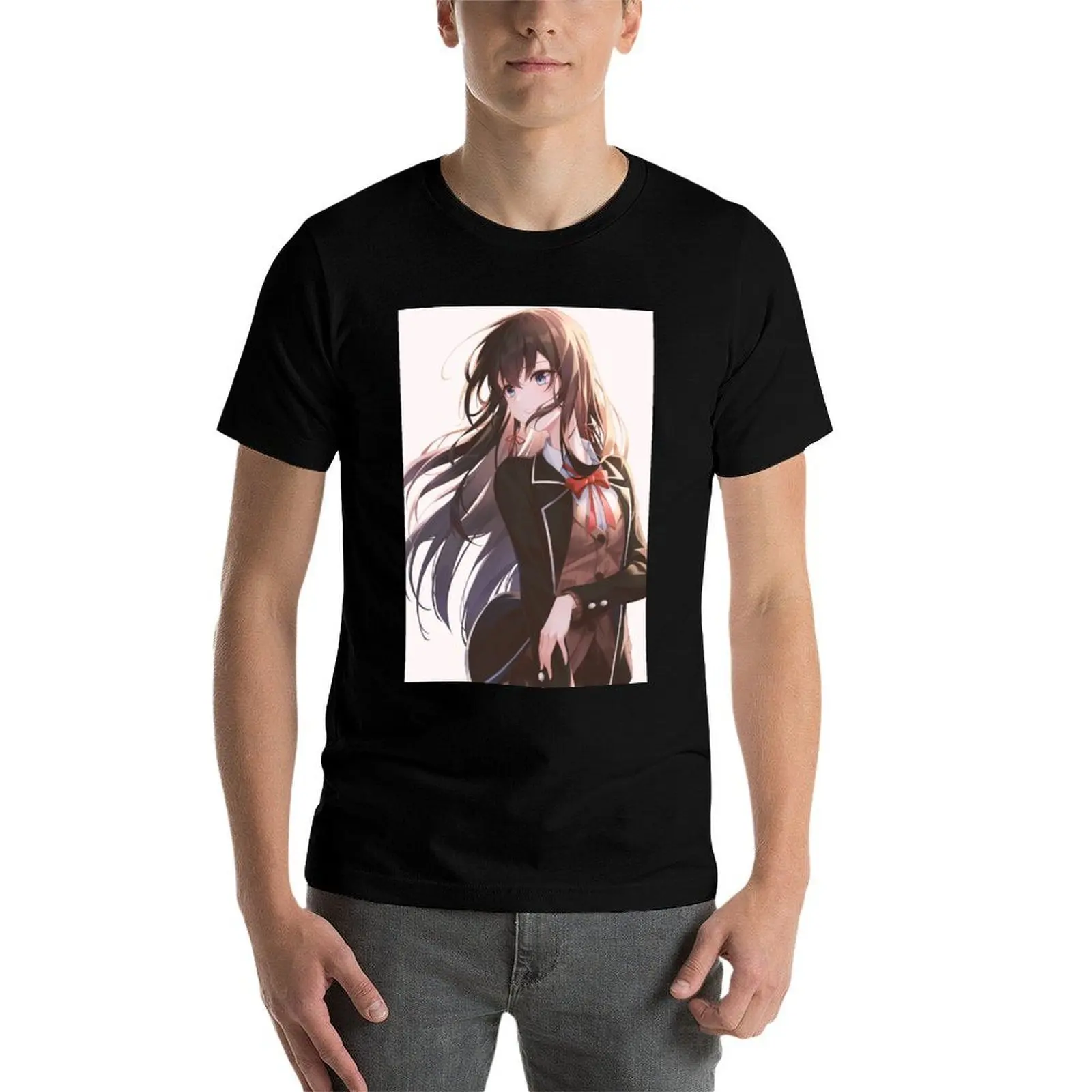 Футболка Yahari Ore no Seishun Love Comedy wa Machigatteiru, хлопковая футболка, мужские футболки для мужчин, повседневная футболка