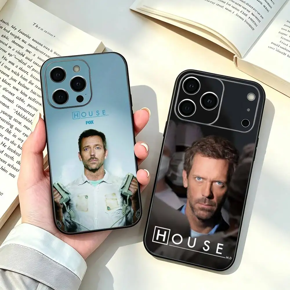 Dr H-House Phone Case For iPhone 17,16,15,14,13,12,11 Plus,Pro Max,XS,Soft Silicone Black Cover