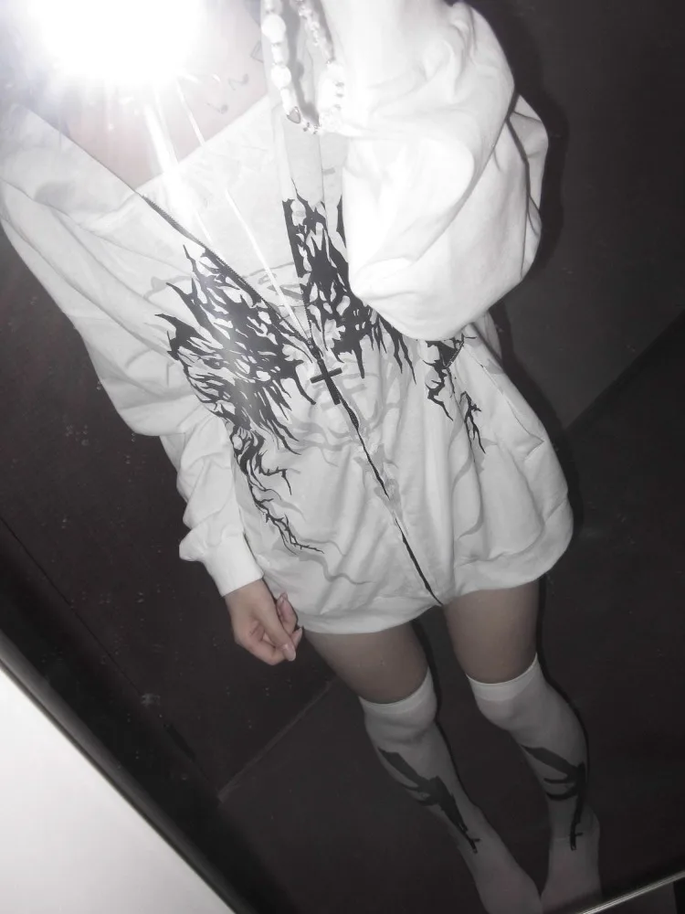 Subkultur Y2k Japanischen Mit Kapuze Sweatshirt Frauen Dünne Frühling Herbst Retro Lose Zipper Jacke Top 2000er Jahre Korea Casual Hoodies neue