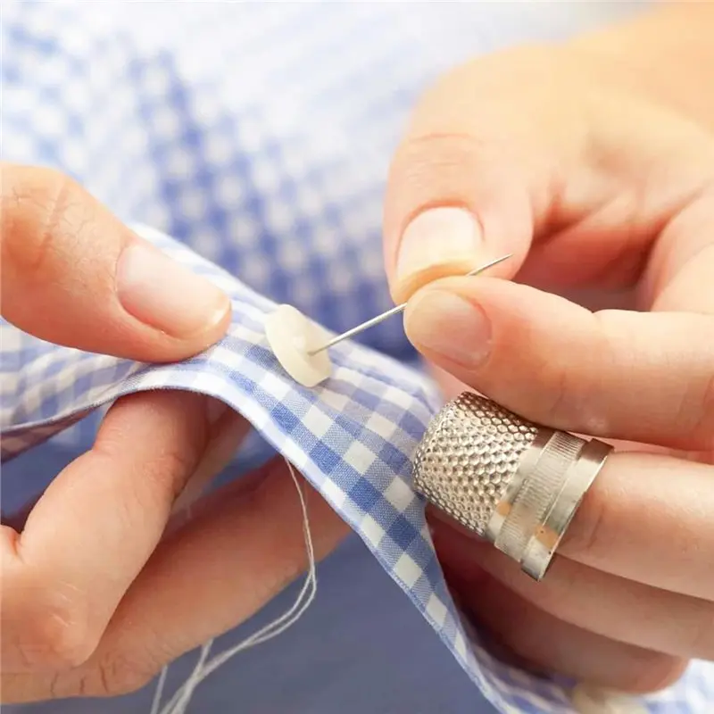 ABBP- كشتبان ذهبي وخيوط متضمنة 42 قطعة مجموعة خياطة فضية، 7 مقاسات لمجموعة التطريز للحرف اليدوية للتطريز