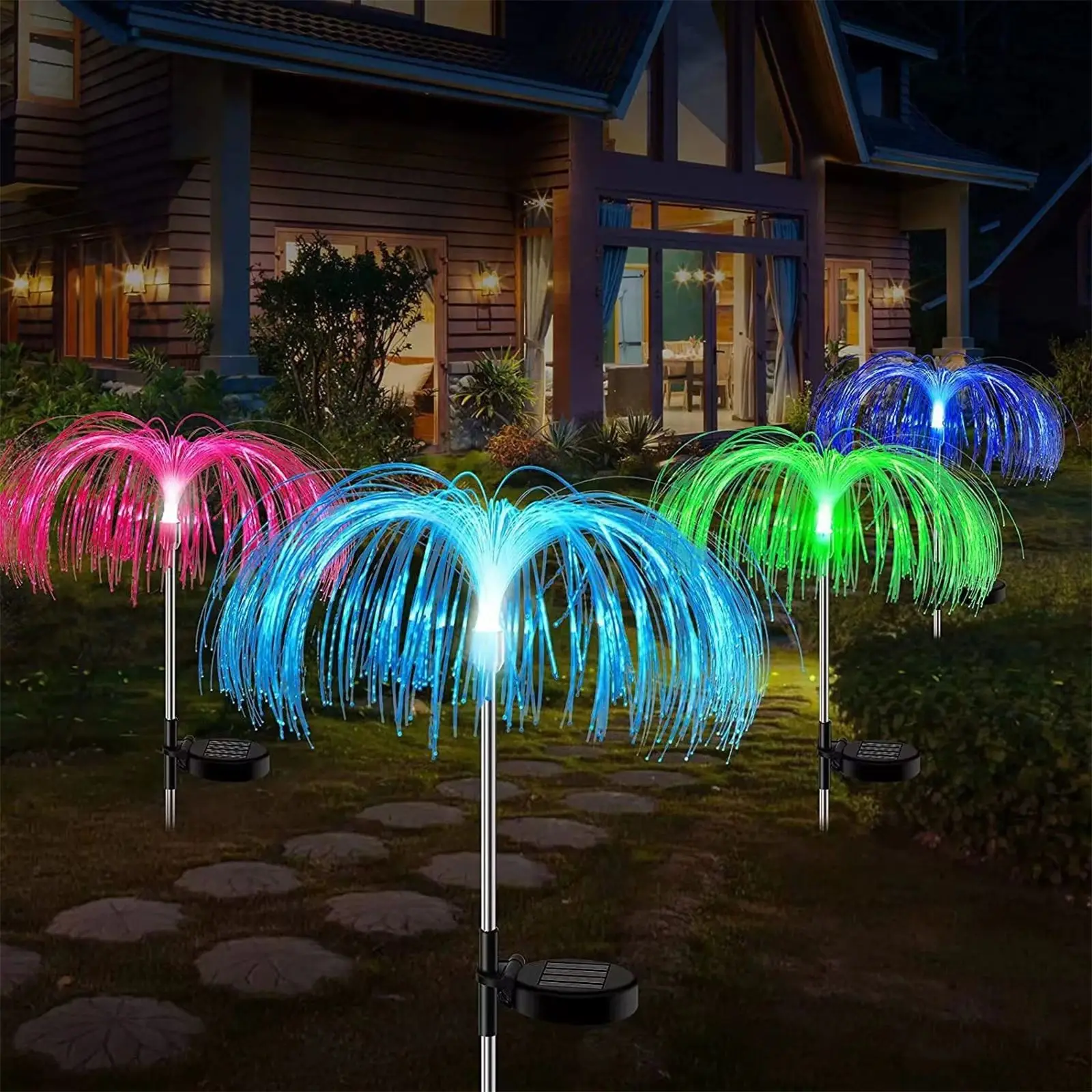 

Solar Jellyfish Garden Lights Outdoor Waterproof 7 Color Changing Decorative Flowers Garden Lights For Yard Patio Garden Decor