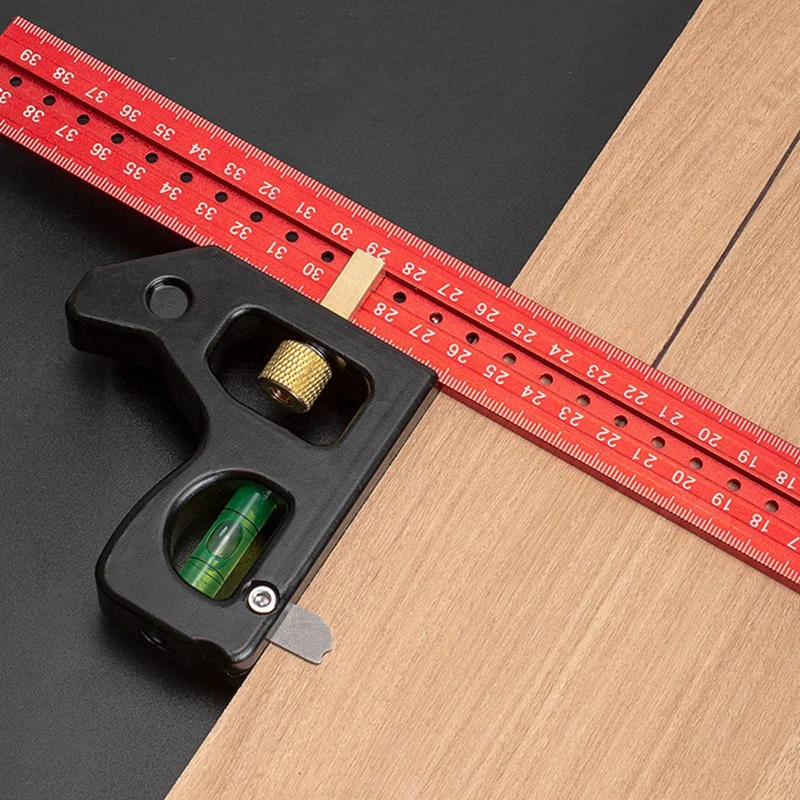 Gauges Heavy Duty High-Precision Woodworking Combined Square Angle Ruler 30Cm Long Movable Angle Ruler