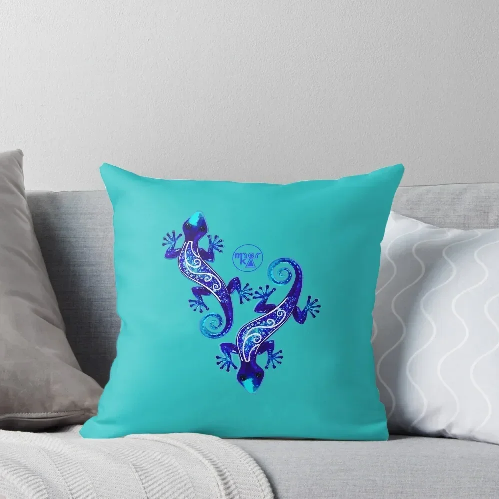 

Joy Gecko Blue Throw Pillow Pillowcases Bed Cushions pillow cover christmas Cusions Cover Pillow Cover