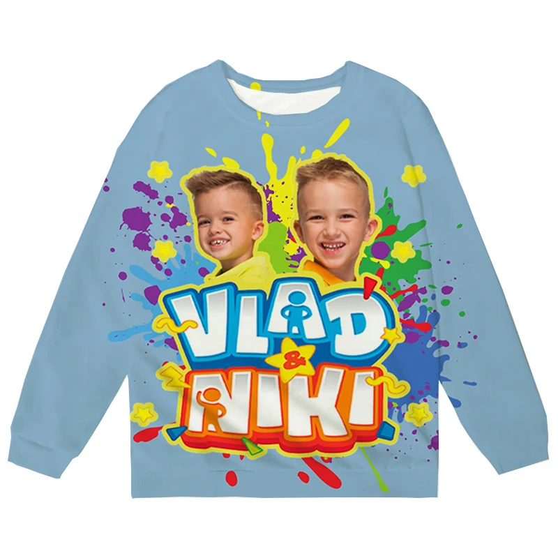 

3D Printing Vlad And Niki Kids Clothing Casual Funny Brother Hoodie Winter Long Sleeve Sportswear Boys Girl Crew Neck Sweatshirt