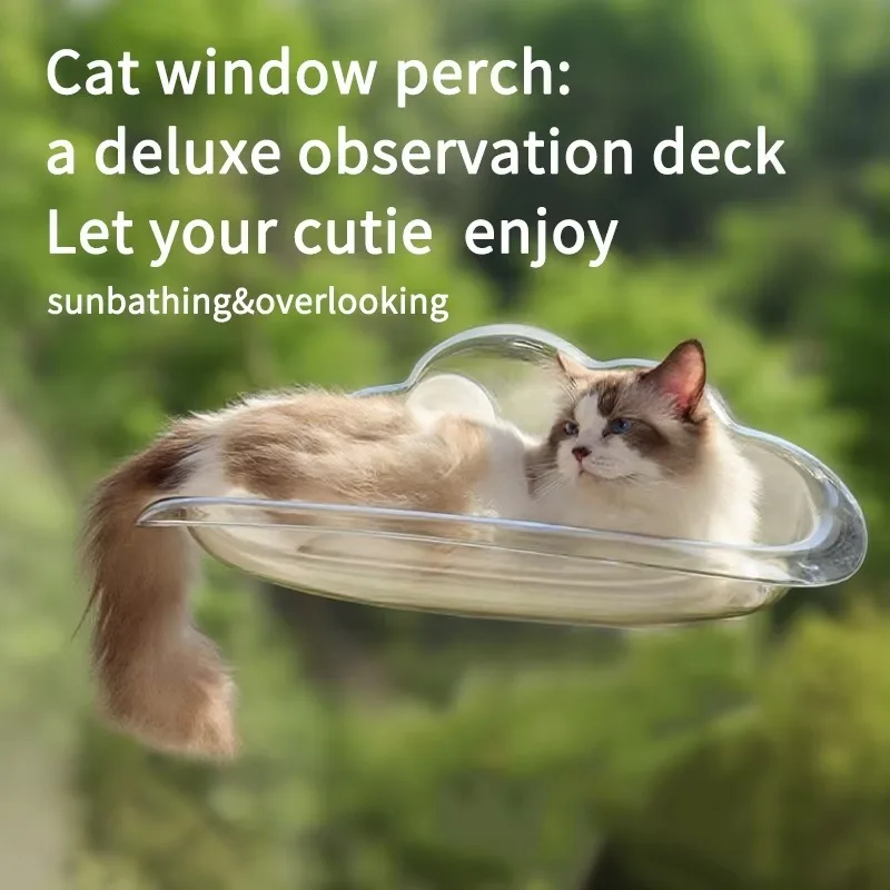 Factory Price Transparent Cat Window Perch Hammock Bed  Strong Suction Cup Mount, No Drill Easy Install for Sunbathing Cats