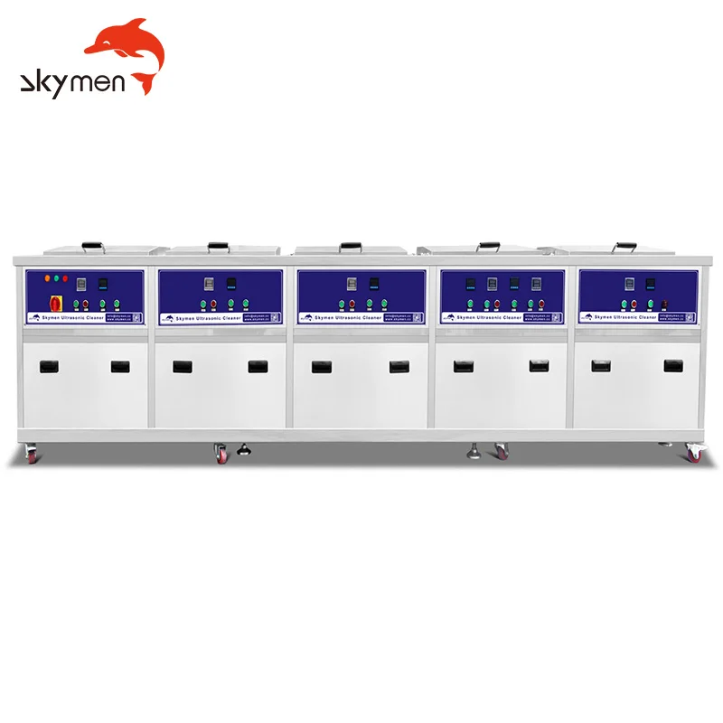 Five Tank 400L Large Capacity Deep Clean Rinse Bubbling Bubble Spray Dryer Oil Rust 80 KHz Industrial Ultrasonic Cleaner