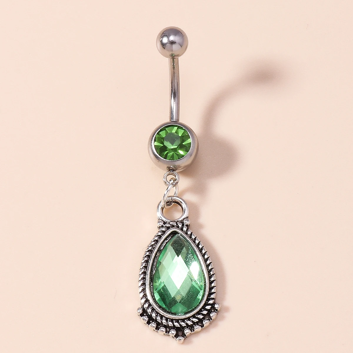 Fashion Crystal Water Drop Belly Button Rings Navel Rings Sexy Piercing Body Jewelry for Women Girls Party Holiday Jewelry Gifts