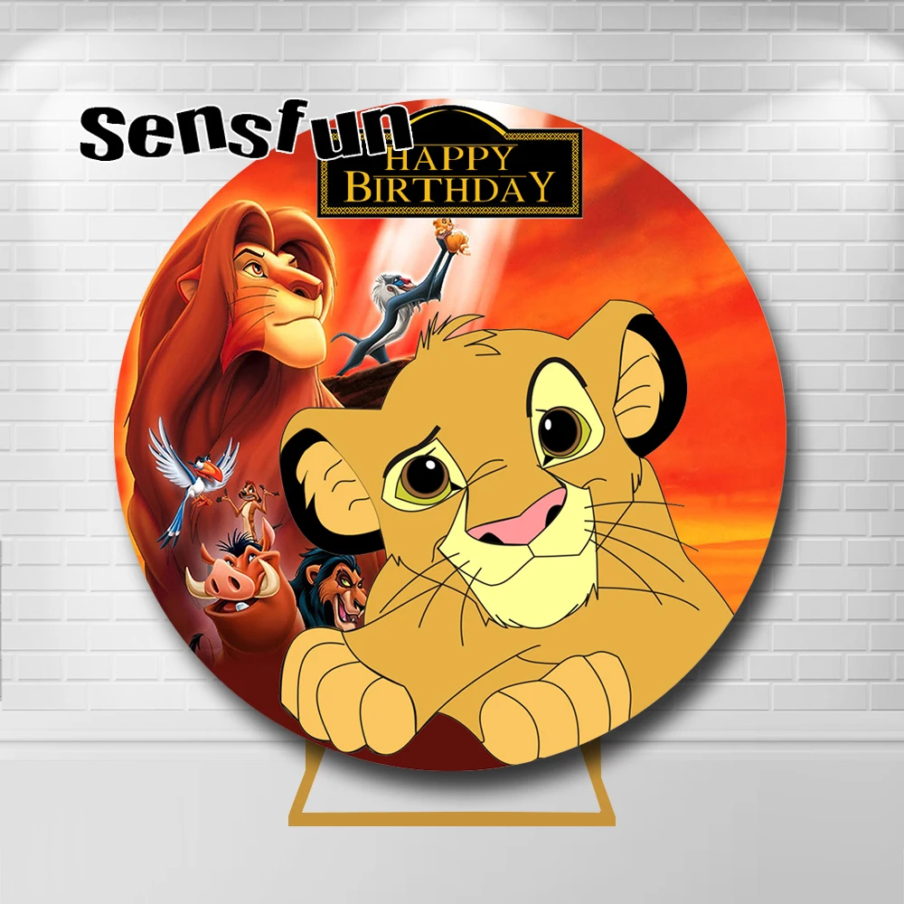 Lion King Round Circle Backdrop For Photography Boys Baby Shower 1st Birthday Party Background Decoration Supplier