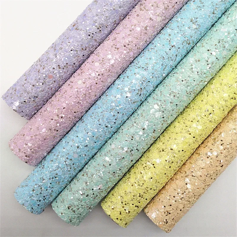 30X134CM Mini Roll Sesame Seed Chunky Glitter Leather Faux Leather Vinly Fabric Felt Backing Craft DIY Bows Earrings W708