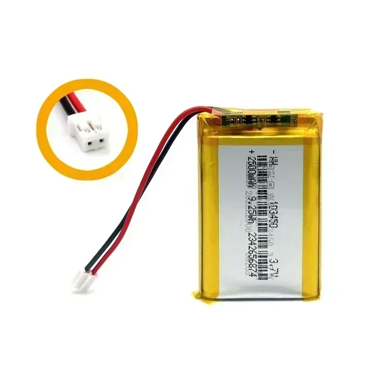 3.7V 103450 Polymer Lithium Battery ,2500 mAh Rechargeable 103450 Polymer Battery for MP5,Toys,Cameras, GPS, Bluetooth, Speakers