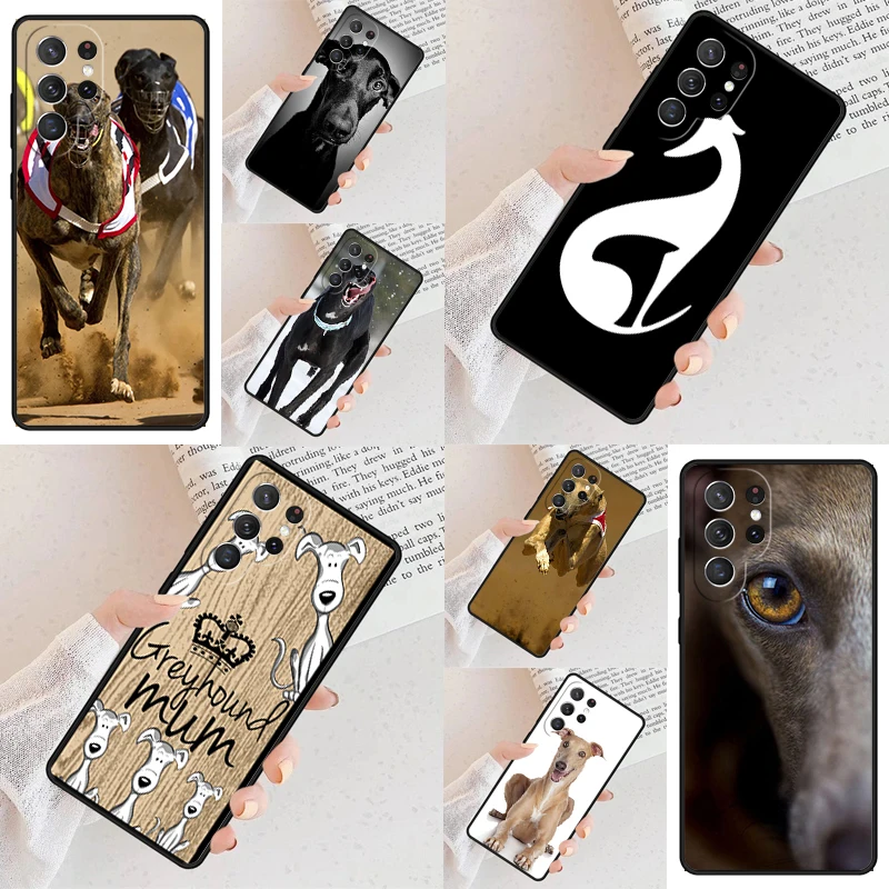Awesome Sitting Fawn Greyhound Dog Cell Phone Case for Samsung Galaxy S26 Ultra S25 S24 S23 S22 S21 S20 Note10 Cover