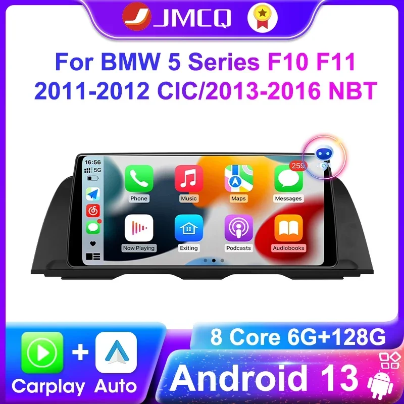 

JMCQ Android 13 Car Radio For BMW 5 Series F10 F11 2011-2016 CIC NBT 2Din 10.33" Carplay Multimedia Player Navigation Head Unit